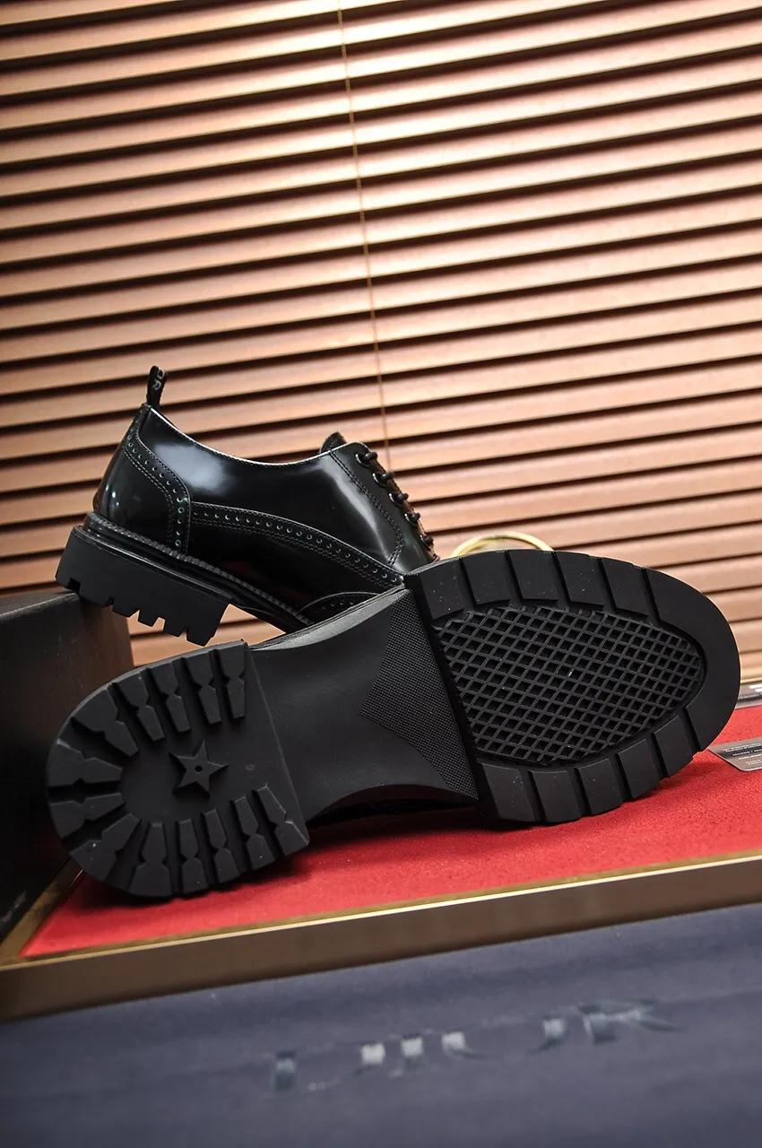 Men's shoes💰720💶【Dior】High-end goods Niuli Original order quality Dior —🆘.Dior original order purchasing, high-end leather shoes, fabric: imported from Italy open-edge beaded cowhide➕water-dyed cowhide/cowhide lining➕specially provided original outsole, fine workmanship, real-life shooting🎬size: 38-45 (45 customized)
